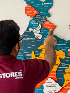 3D Pine India Wooden World Map