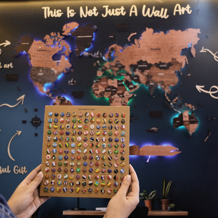 194 Country Flag Pushpins