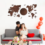 Antra Wooden World Map Clock