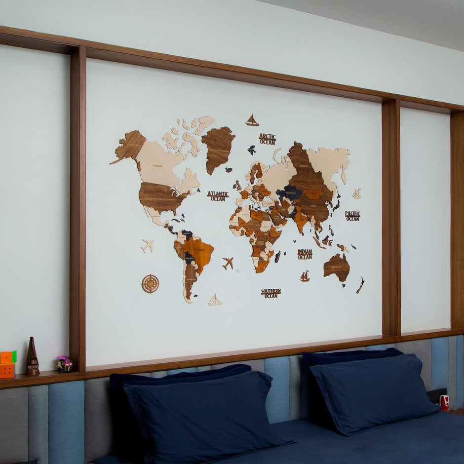 3D Wooden World Maps • The Map Store