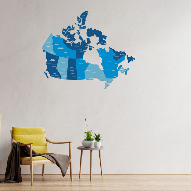 Tory Blue Wooden Canada Map