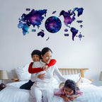 Galaxy Wooden World Map