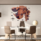 3D Wooden Texture Wooden Gujarat Map