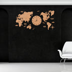 Maple Wooden Map Clock