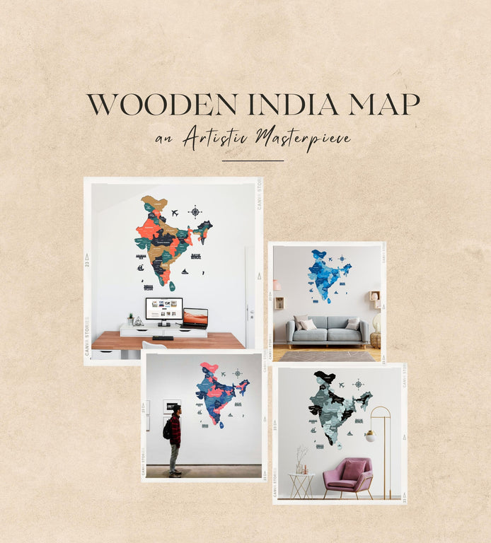 Wooden India Map | The Map Store | Wooden India Map For wall