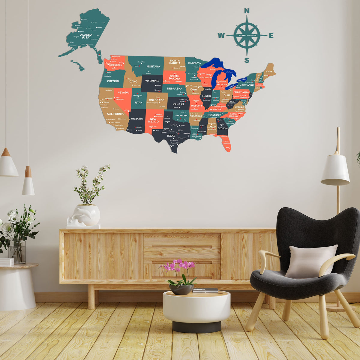 3D Tortilla Wooden USA Map