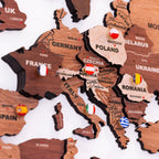 3D Mosaic Wooden World Map