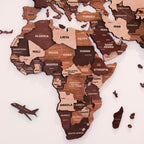 3D Mosaic Wooden World Map