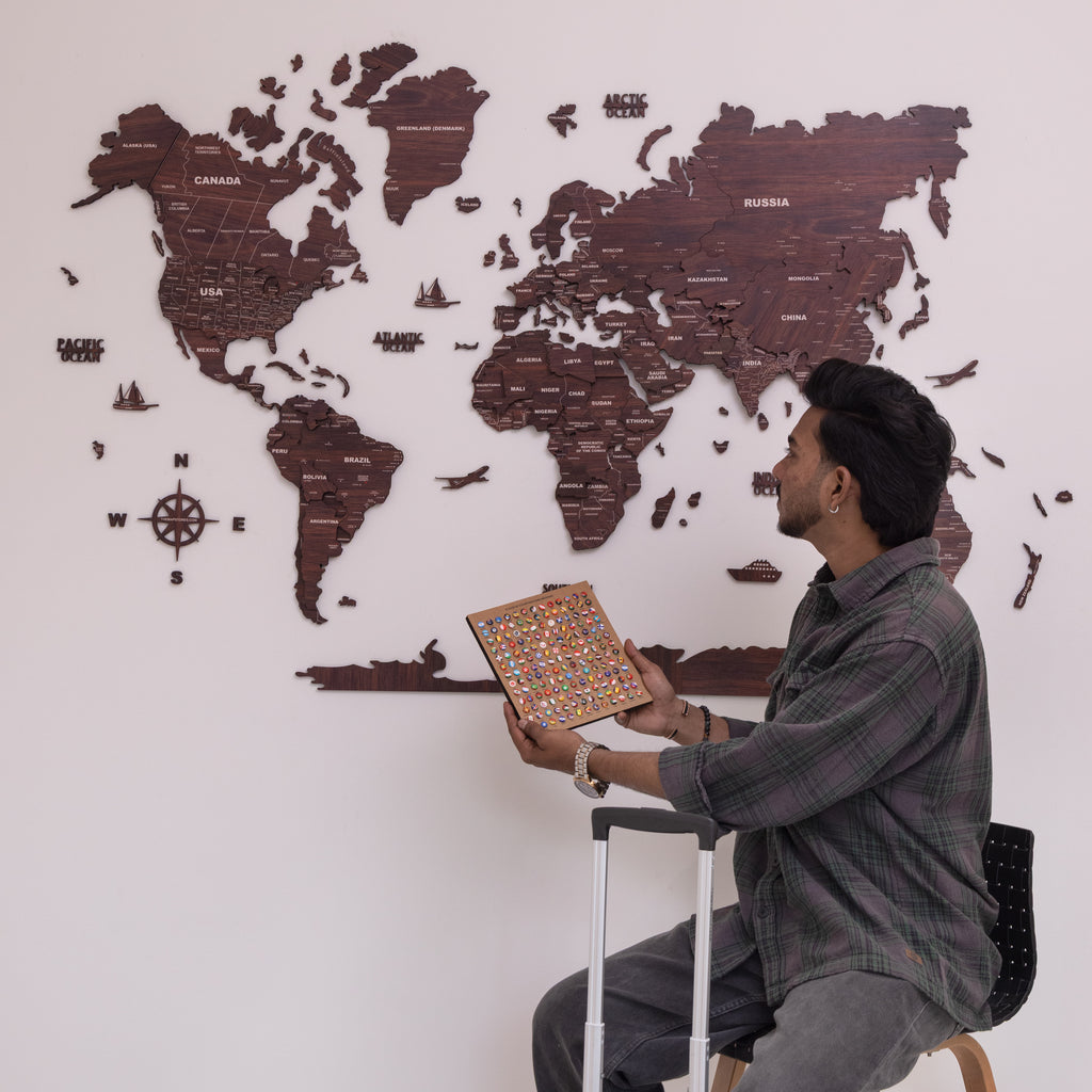 3D Antra Wooden World Map