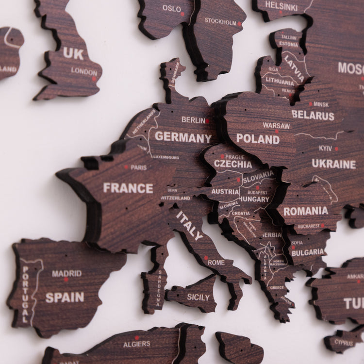 3D Antra Wooden World Map