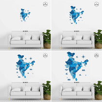 Tory Blue Wooden India Map for wall | Wooden India map wallart | Map of India |