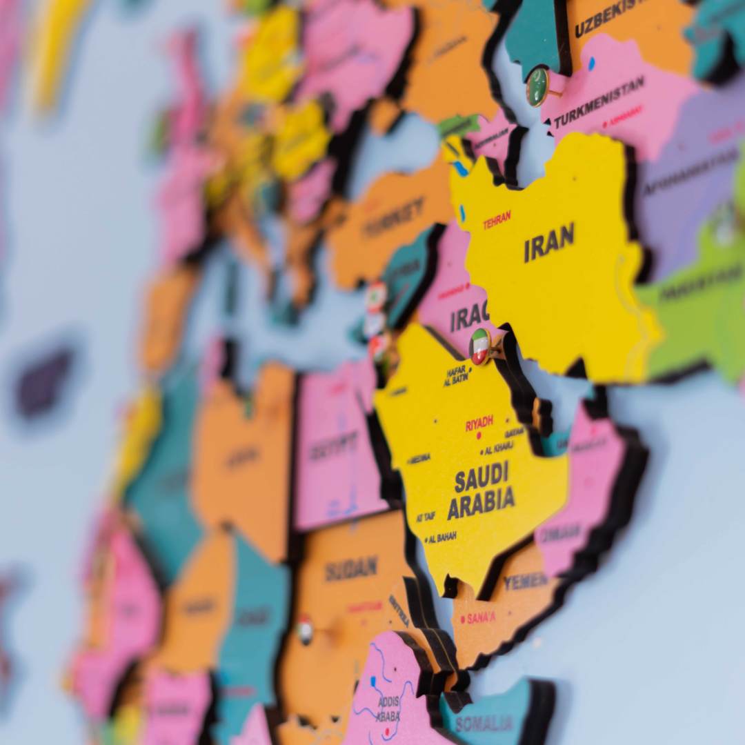 3D Colorful Wooden World Map for wall • The Map Store