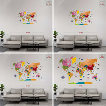 3D Colorful Wooden World Map for wall | Wooden world map wallart | Map of World |