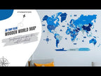 3D Tory Blue Wooden World Map