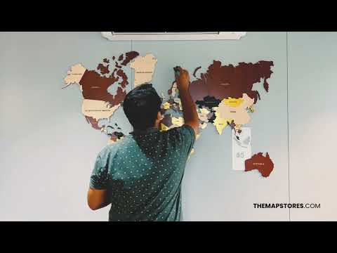 3D Multilayered Wooden world Map