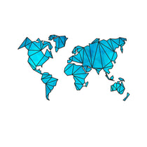 Blue Designer Wooden World Map for wall | Wooden world map wallart | Map of World |