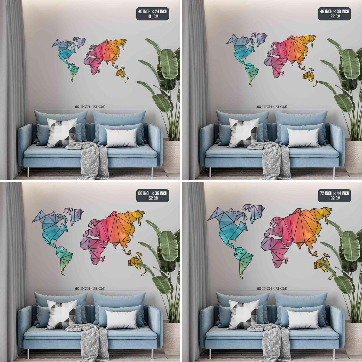 Multicolored Designer Wooden World Map for wall | Wooden world map wallart | Map of World |