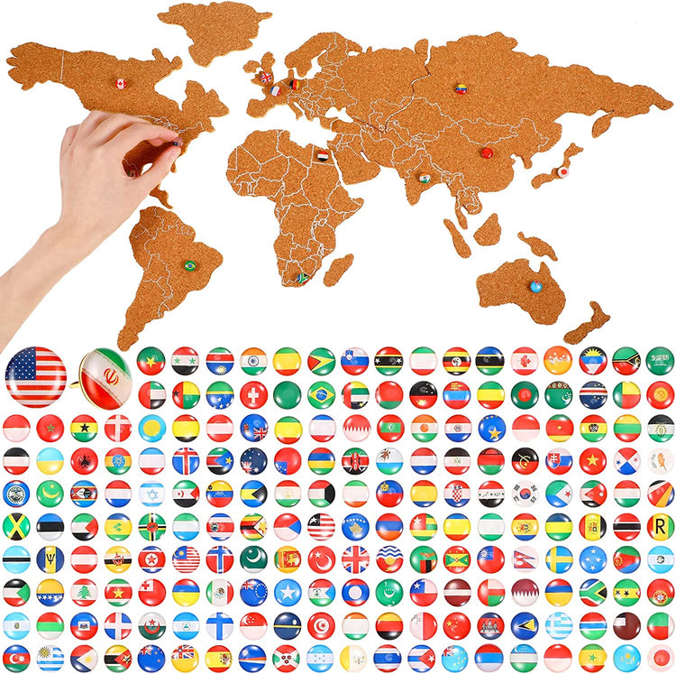 Country Flag Pushpins for wooden world map | Mark Your Destination on Map