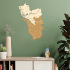 Goa Wooden World Map for wall | Wooden Goa map wallart | Map of Goa | Goa Map